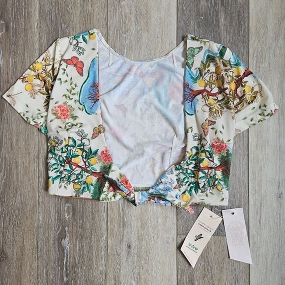 We Are HAH All Tied Up Reversible Top Coverup Swim XS Free People Revolve New - Picture 2 of 6